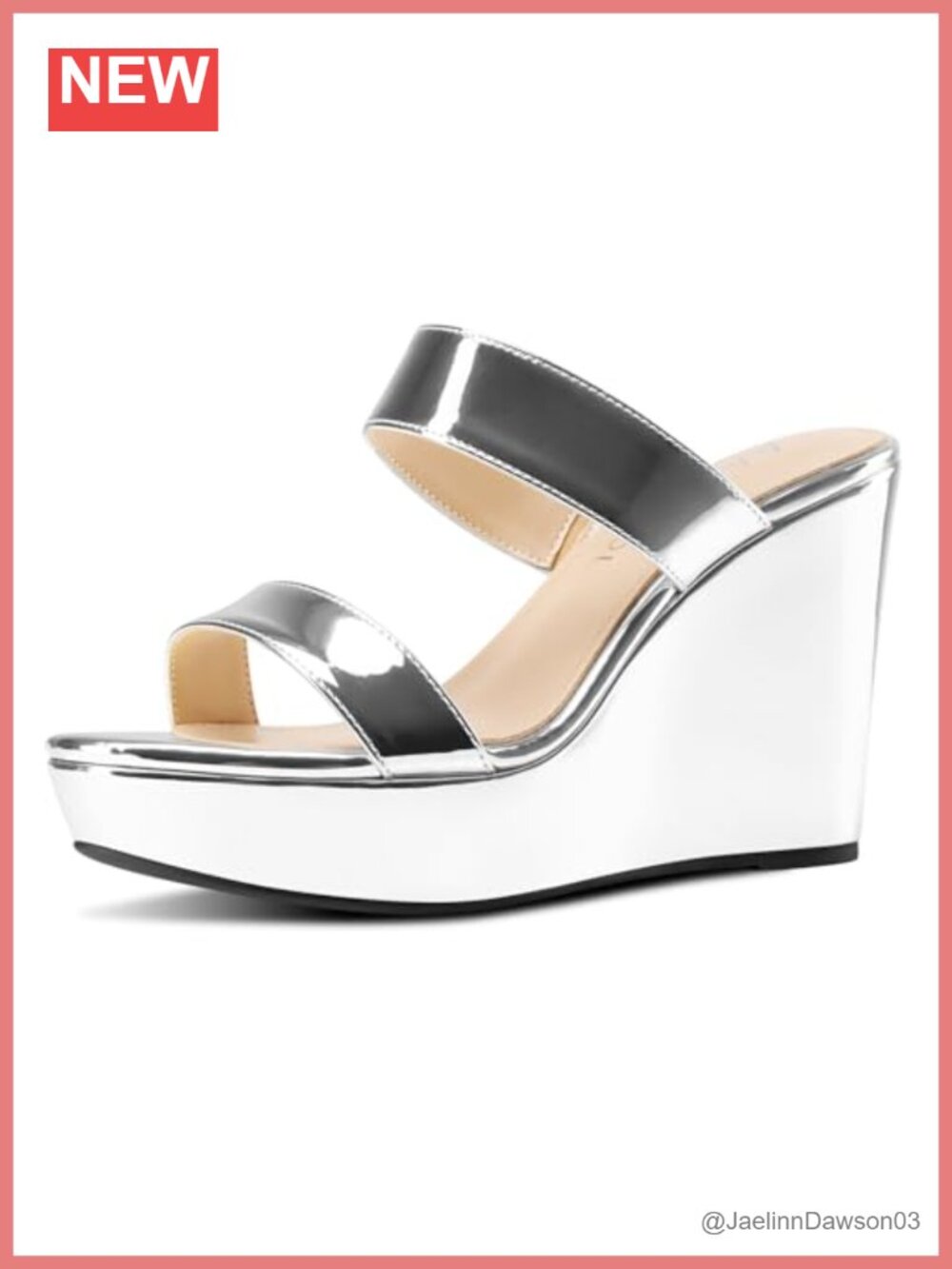 Slip-On Platform Wedge Sandals Open Toe Two Strap Mules Heeled Dress Shoes